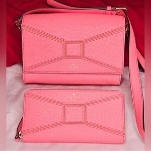 Kate spade pebbles leather crossbody with matching wallet